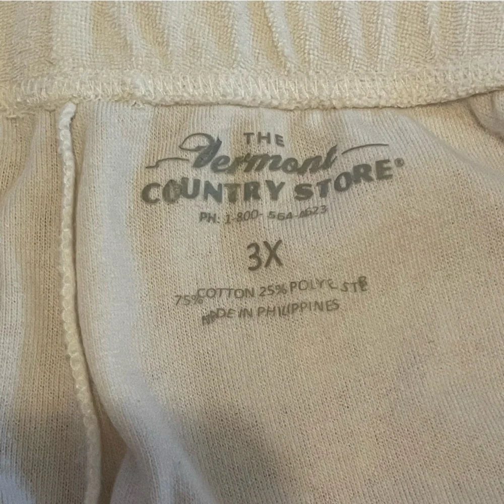 Vermont Country Store White Lounge Pants, Size 3X - Picture 5 of 7